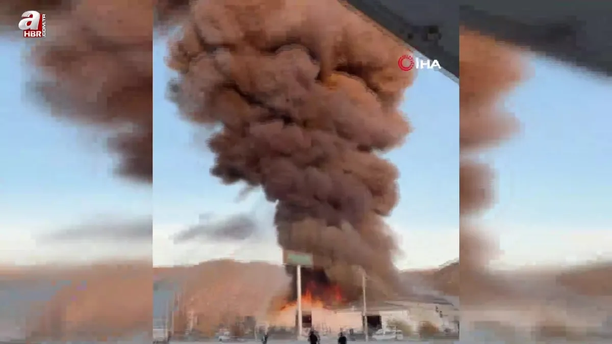 Burdur’da mermer fabrikasında yangın