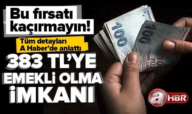 Emeklilik hayalleri kuranlar dikkat! Ayda 383 TL ödeyerek emekli olma imkanı