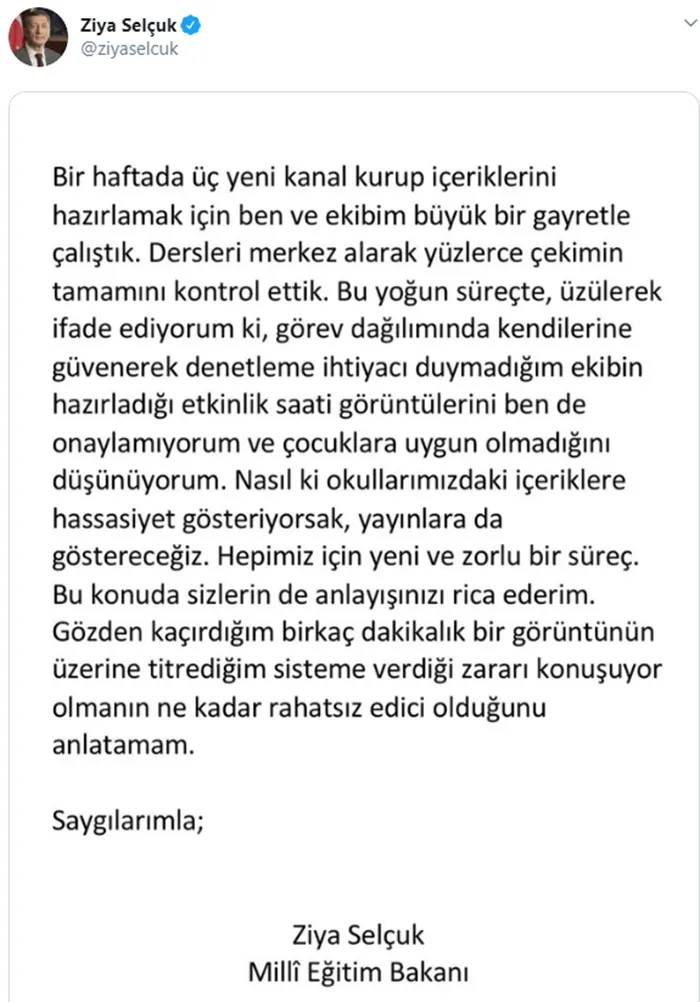 Son dakika: Milli Eğitim Bakanı Ziya Selçuk'tan 'etkinlik yayını' eleştirisine açıklama: Ben de onaylamıyorum - 1