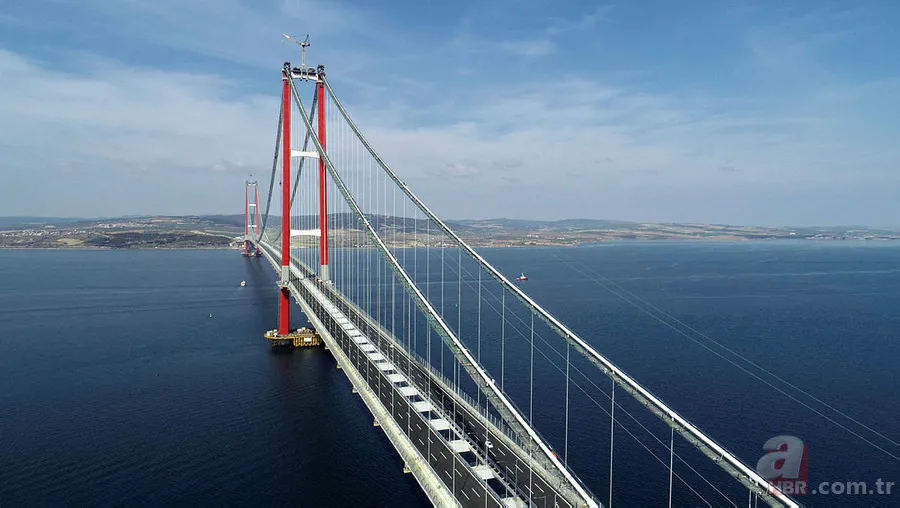 Çanakkale Köprüsü kaç km? 1915 Çanakkale Köprüsü uzunluğu kaç metre? Orta açıklığı, kule yükseliği kaç metre? 2