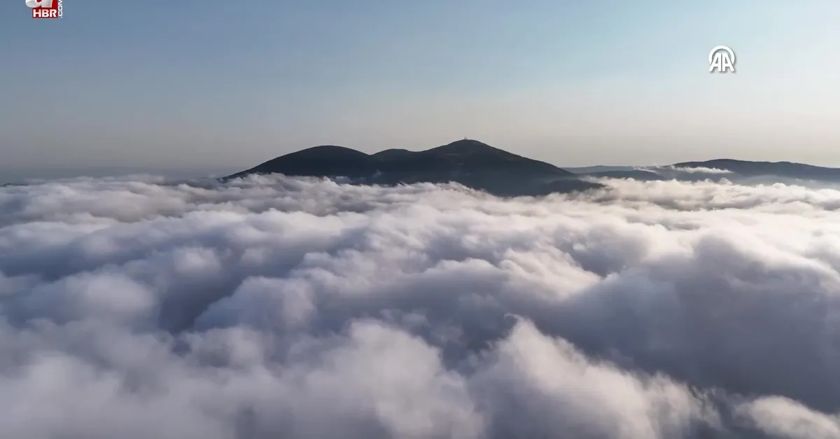 1650 rakımlı Dürtmen Dağı'ndaki "sis denizi" drone ile görüntülendi