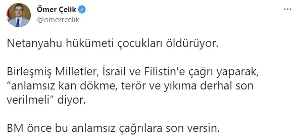 Son dakika: AK Parti'den BM'ye İsrail tepkisi! Netanyahu hükümeti çocukları öldürüyor - 1