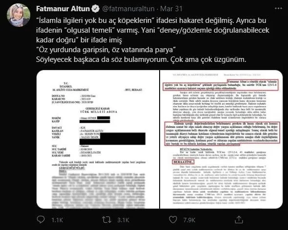 Son dakika: HSK harekete geçti! Fatmanur Altun’a edilen hakaretlere beraat veren hakime soruşturma!