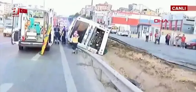 Son dakika | İstanbul Pendik’te otobüs yan yattı! Yaralılar var