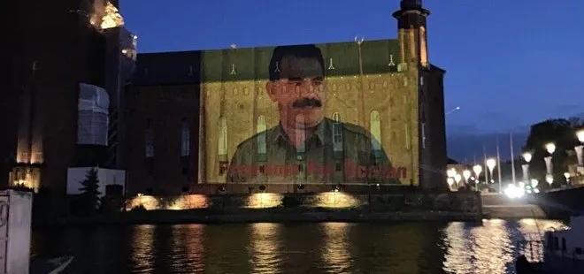 Bebek katili Öcalan’ın resmi ve PKK paçavrasını sembol binalara yansıttılar! İsveç’ten Türkiye’ye büyük provokasyon