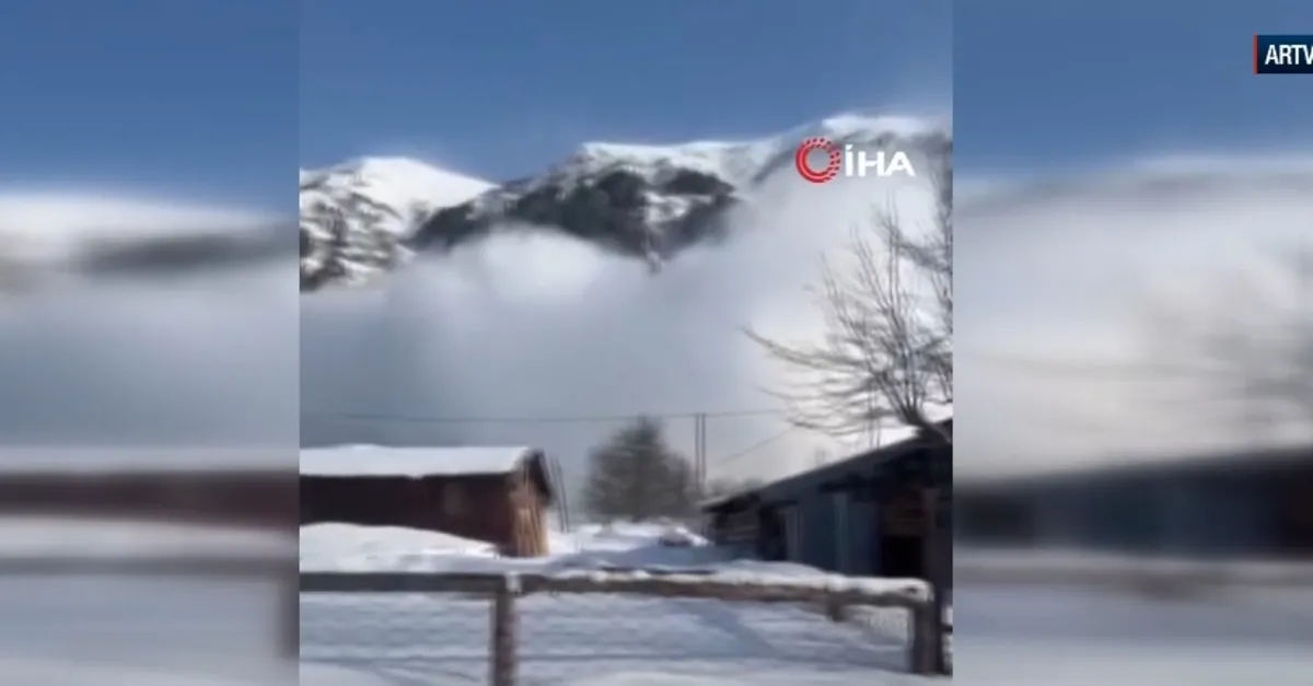 Artvin'de çığ düştü! O anlar kamerada