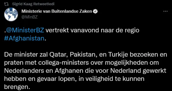 Hollanda Dışişleri Bakanı Kaag Türkiye’ye geliyor! Afganistan diplomasisi