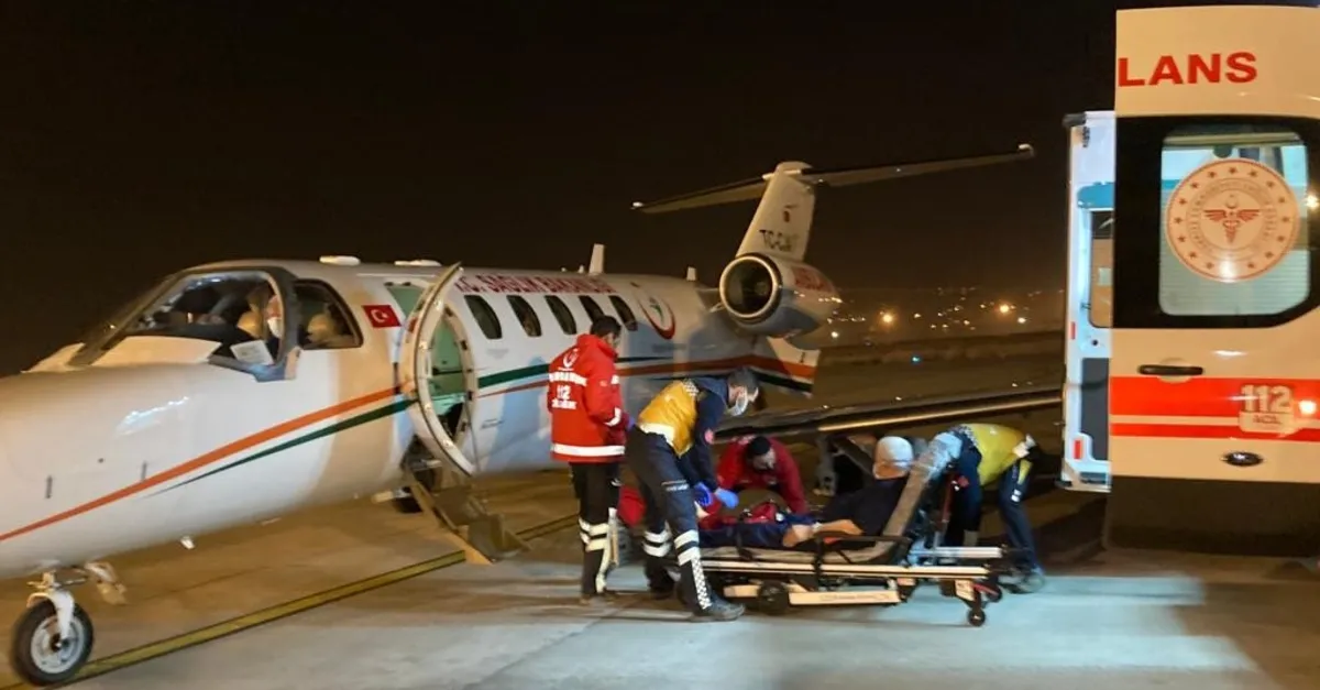 Kayseri'de nefes alamayan hastanın imdadına uçak ambulans yetişti