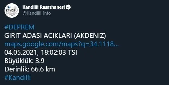 https www ahaber com tr yasam 2021 05 04 kandilli duyurdu akdenizde deprem mugla ve antalyada hissedildi son depremler listesi 2021