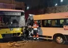 Beşiktaşta İETT otobüsü servis minibüsü ile çarpıştı!