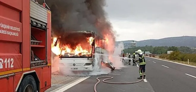 Mersin’de yolcu otobüsünde yangın