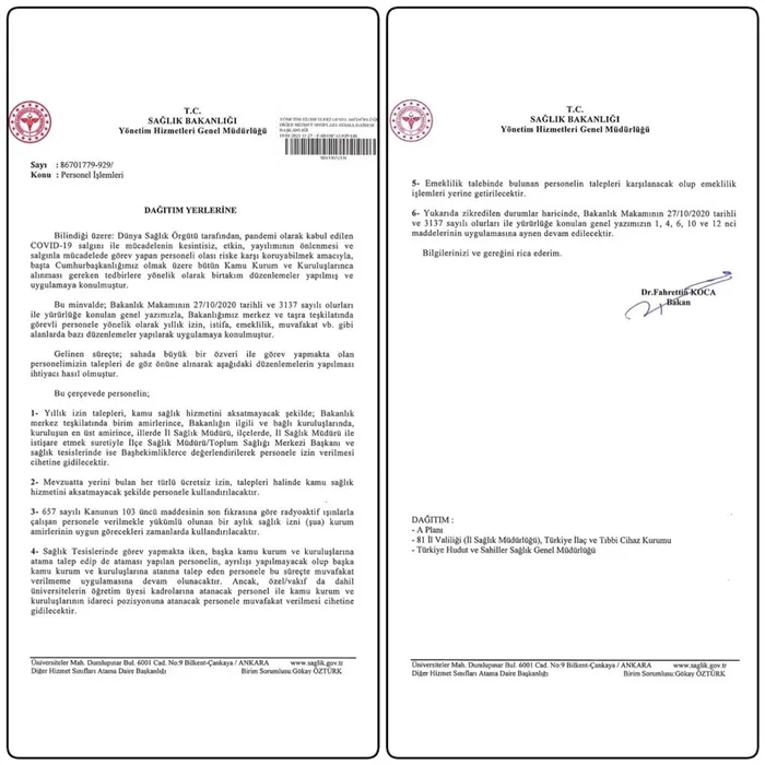 Son dakika: Sağlık çalışanlarına getirilen izin kısıtlaması kaldırıldı