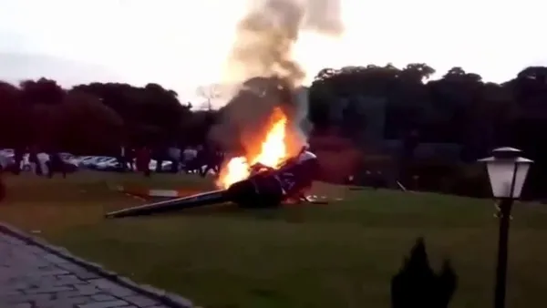 Düğünde facia! Gelini taşıyan helikopter herkesin gözü önünde çakıldı - 1
