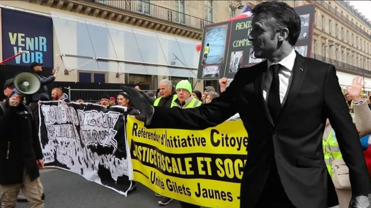 Sarı yeleklilerden 6. yılında protesto! Paris'te "Macron istifa" sesleri