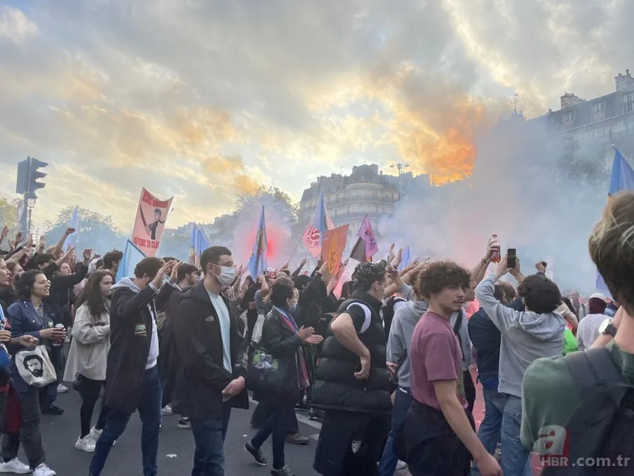 Fransa’da 140 bin kişilik gösteri! Hayat pahalı! “MACRON = PİNOKYO” 19