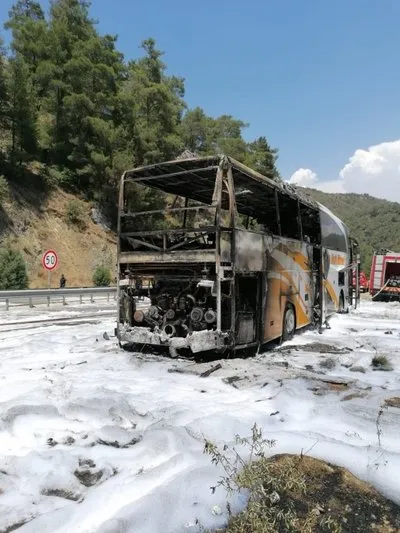 Son Dakika Mugla Da Seyir Halindeki Yolcu Otobusu Yandi