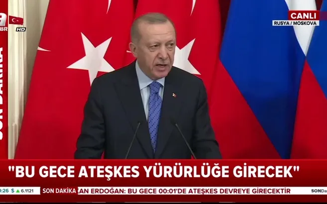 Son dakika: Başkan Erdoğan ve Putin’den ateşkes açıklaması | Video
