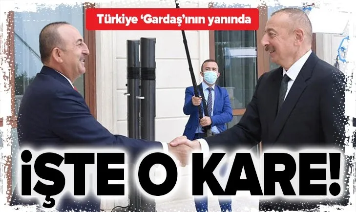 Dışişleri Bakanı Çavuoğlu Azerbaycan Cumhurbaşkanı Aliyev ile bir araya geldi
