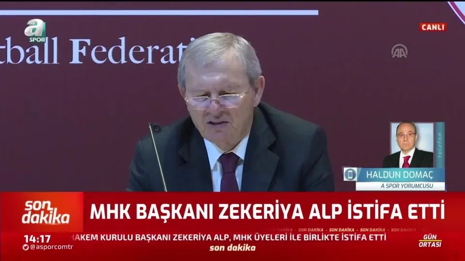 MHK Başkanı Zekeriya Alp neden istifa etti? A Spor canlı yayınında flaş açıklamalar