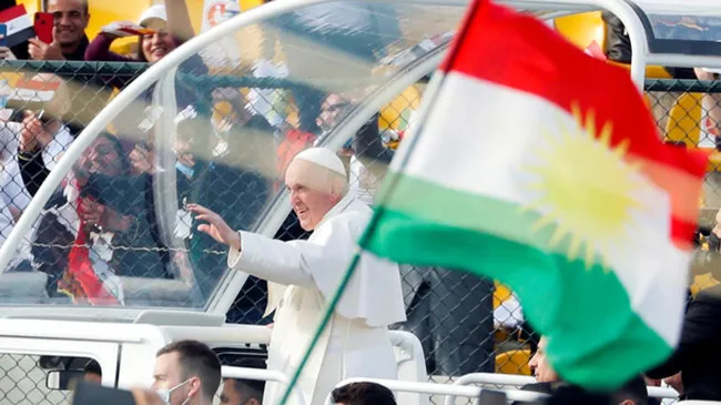 Papa ziyaretinde harita rezaleti! Türkiye’nin doğusunun da Irak Kürt Bölgesi topraklarına dahil edildi