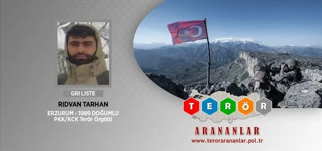 İçişleri Bakanlığı duyurdu: Öldürülen PKK’lının kimliği Rıdvan Tarhan