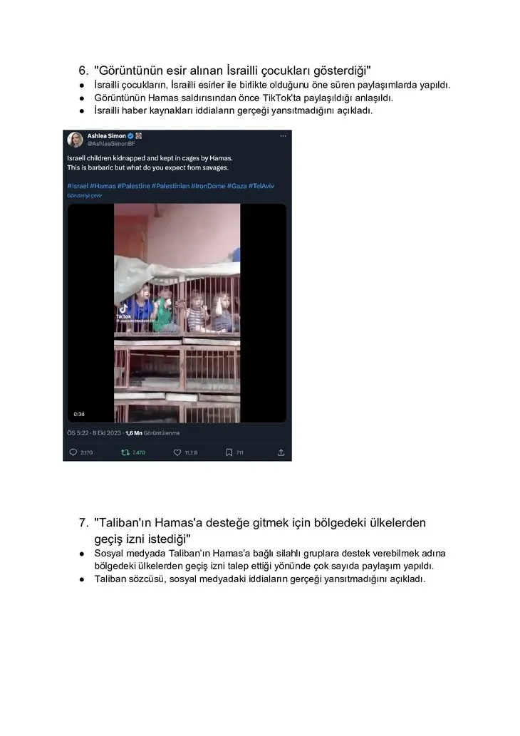 İsrail-Filistin savaşıyla ilgili yalanlar gerçekler | Dikkat! Hızlı bir şekilde yayılıyor