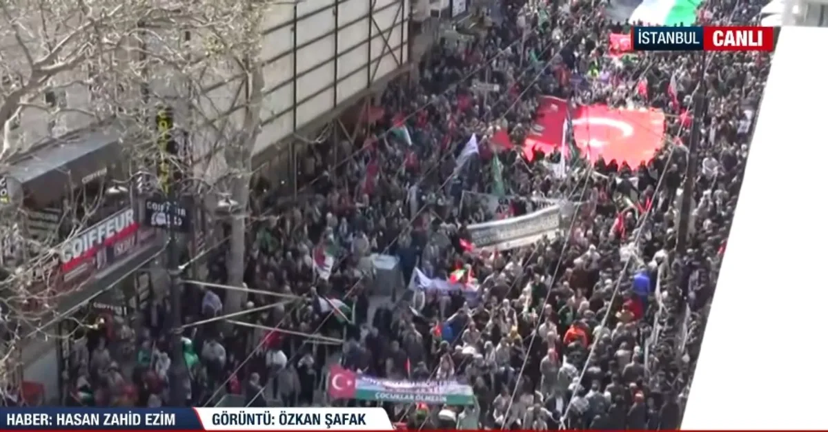 İstanbul'da Gazze'ye destek mitingi