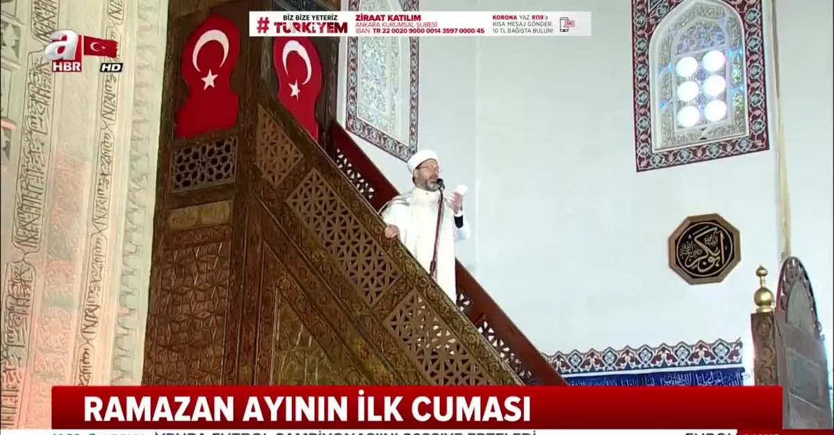 Ramazan ayının ilk cumasında Diyanet İşleri Başkanı Prof. Dr. Ali Erbaş'tan insanlığa 'virüs' çağrısı