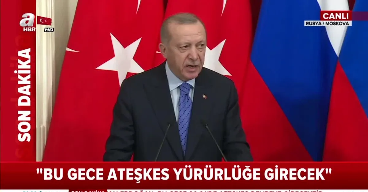 Son dakika: Başkan Erdoğan ve Putin'den ateşkes açıklaması | Video