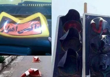 Aşırı sıcak trafik ışıklarını eritti!