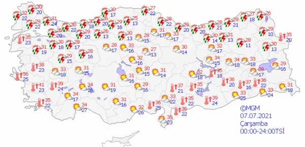 1625238575704.png Meteoroloji Genel Müdürlüğünden çok sayıda ile son dakika sağanak yağış uyarısı! İstanbul ve Ankara için saat verildi! 5 günlük hava durumu - 9