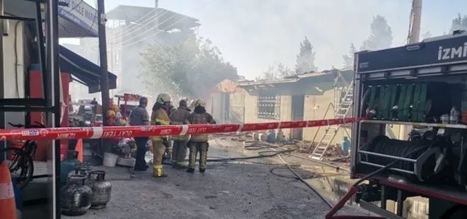 İzmir’de market deposu yandı! Facianın eşiğinden dönüldü