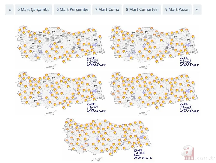 İstanbul'a bahar o bölgelere Suriye tozu! Sıcaklıklar mevsimin 8 derece üstünde | 5 Mart Meteoroloji hava durumu 10