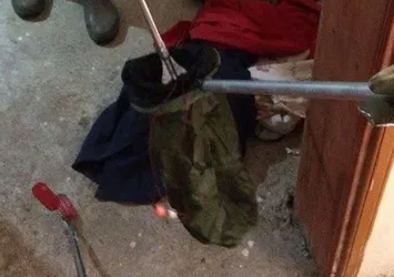 Çamaşır sepetinden yılan çıktı