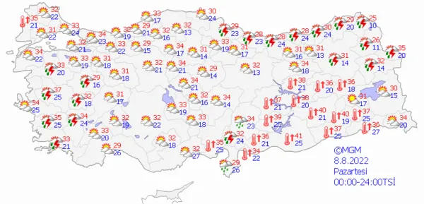1659624136272.png Bazı iller ıslanacak bazıları yanacak! Sıcaklıklar yükseliyor ama sağanak yağış geliyor! Meteoroloji'den çok sayıda ile son dakika uyarısı... Hava durumu - 9