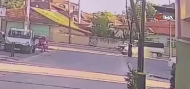 Motosikletli çocuk kamyonetle çarpıştı
