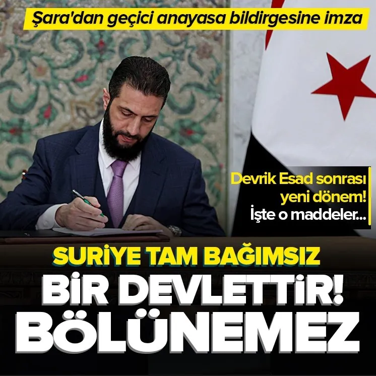 Şara’dan geçici anayasa bildirgesine imza!
