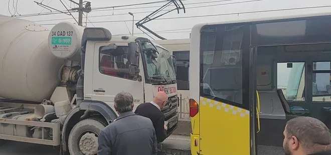 İstanbul’da facia ucuz atlatıldı! Beton mikseri İETT otobüsüne çarptı