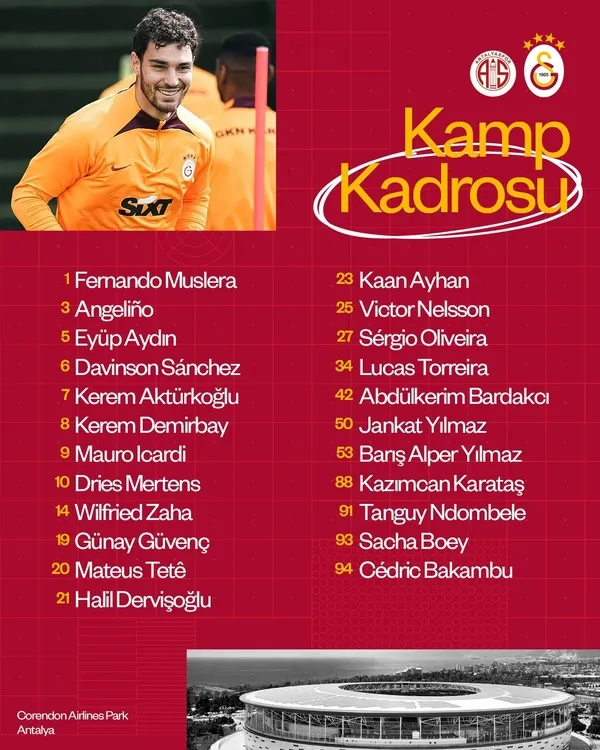 Galatasaray’ın Antalyaspor maçı kamp kadrosu belli oldu! Ziyech kadroda yok...