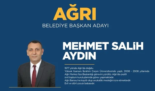 Mehmet Salih Aydın kimdir, kaç yaşında, nereli? 31 Mart 2024 Ağrı AK Parti MHP CHP İYİ Parti yerel seçim belediye başkan adayları…