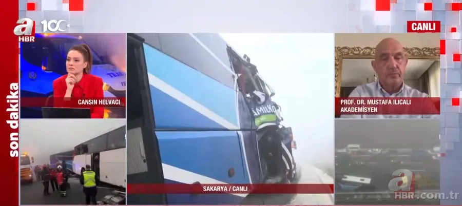 Kuzey Marmara Otoyolu'nda katliam gibi kaza! 7 araç birbirine girdi | A Haber olay yerinde! İşte otobüsün son hali 18