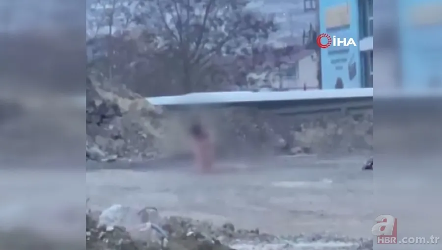 Tedirginlik yaratan görüntü! Çıplak şahsın garip hareketleri kamerada 8