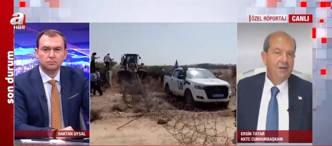 BM askerleri ve KKTC güçleri arasında gerginlik yaşandı! KKTC Cumhurbaşkanı Ersin Tatar A Haber’de