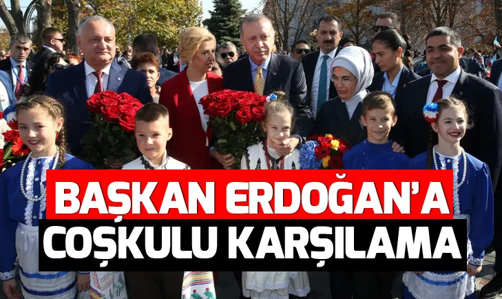 Başkan Erdoğana Komratta coşkulu karşılama