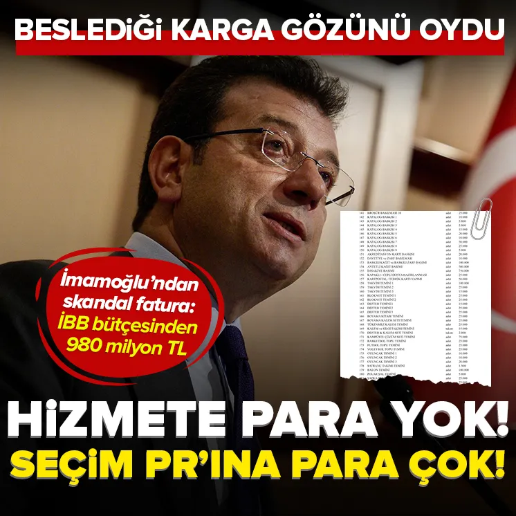 CHP’li Ekrem İmamoğlu’ndan skandal fatura