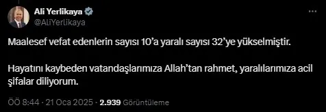 ÖLÜ SAYISI YİNE YÜKSELDİ