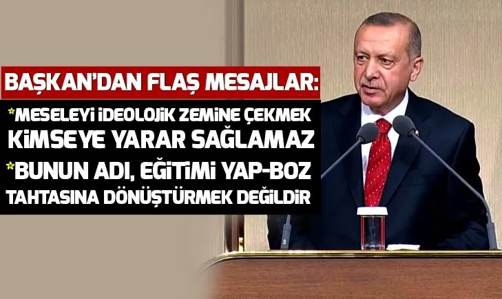 Başkan Erdoğan: Meseleyi ideolojik zemine çekmek kimseye yarar sağlamaz