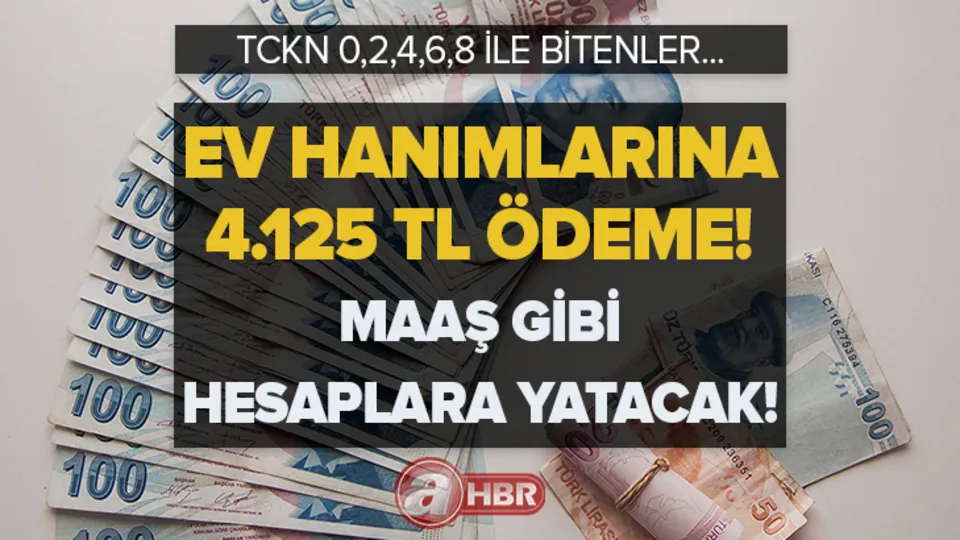 Ev hanımlarına 4.125 TL ödeme! 2 ayda 1 maaş gibi trink yatacak! Birkaç gün içinde PTT üzerinden...