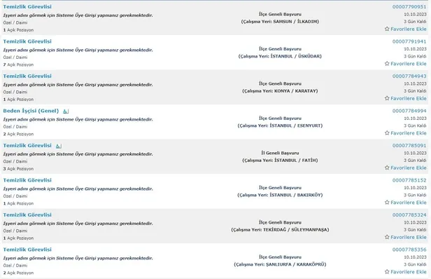 KPSS puan şartı yok! En az ilkokul mezunu 4.832 temizlik görevlisi alınacak | İŞKUR Ekim ayı ilanları