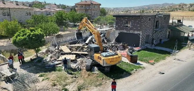 Kapadokya'da kaçak yapıya geçit yok! Tek tek yıkıldı